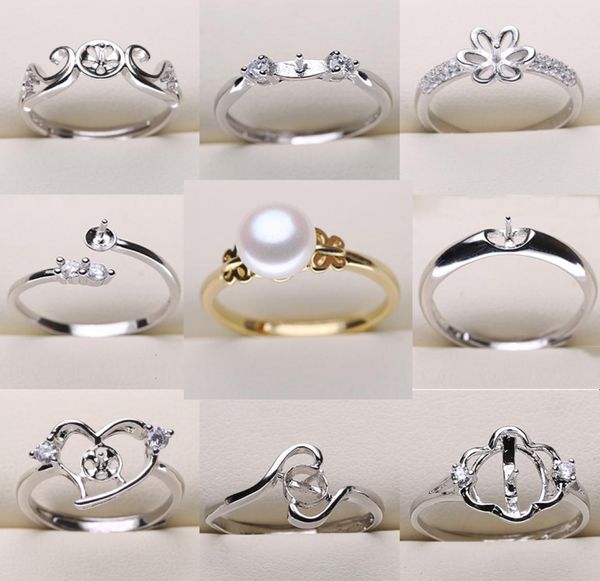 

diy pearl ring settings sliver plated rings settings 9 styles diy rings adjustable size jewelry settings christmas statement jewel6231537, Slivery;crystal