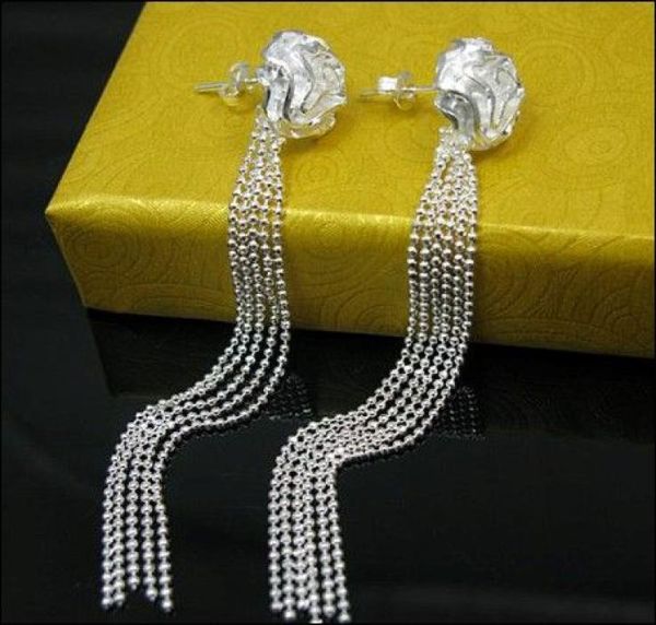 

roses selling 925 silver earrings 72cm long fashion gifts jewelry 20pair7119824