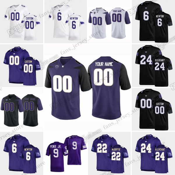 

custom s-6xl ncaa washington huskies college football jersey gordon browning penix jr. ross onwuzurike tupuola-fetui ulofoshio pleasant mcdu, Black