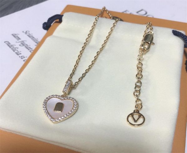 

letter heart rhinestone pendant necklaces bling stylish women men jewelry gift for lover chains couples charm necklace1411636, Silver