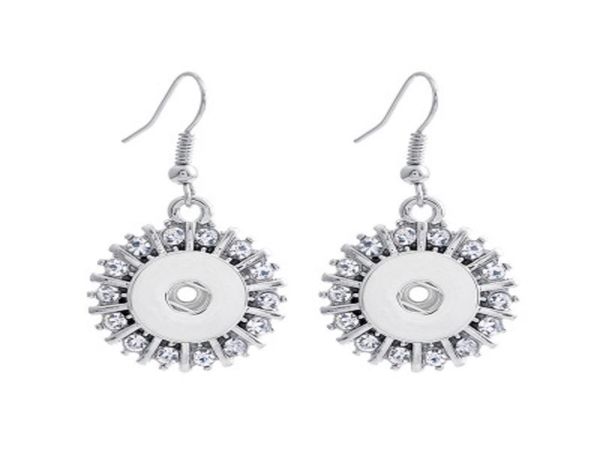 

trendy noosa snap drop earrings bling crystal interchangeable snap buttons earrings fit 12 mm ginger snap earring jewelry 7 colors9766734, Silver