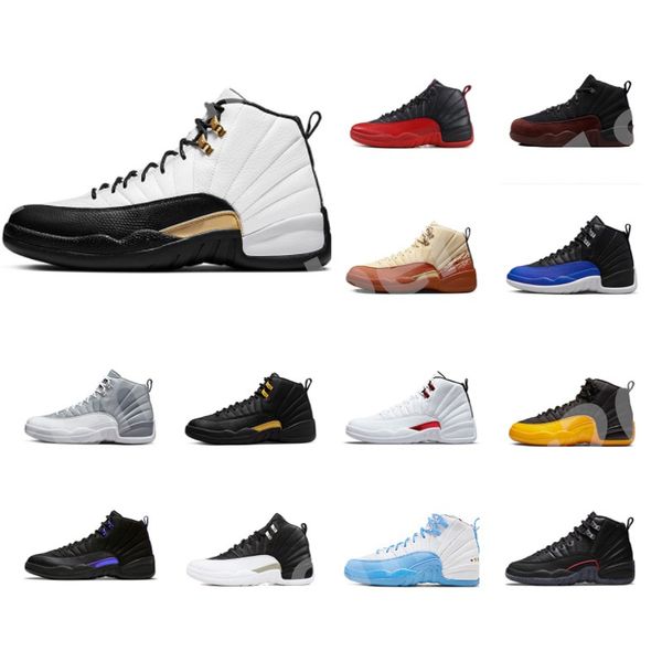 

12s mens basketball shoes jumpman 12 brilliant orange fieled purple golf the master reverse flu game black royal blue men designer sports tr, White;red