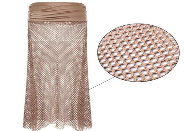 

women bikini swimwear cover up beach dress mesh hollow crochet skirt d4269935