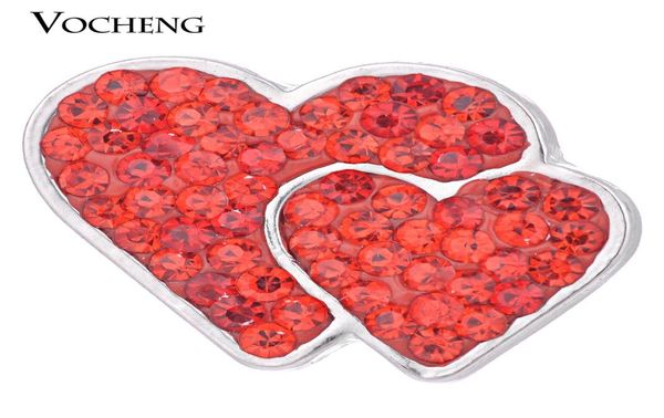 

noosa 18mm snap charms 3 colors bling crystal double love heart ginger snap jewelry vocheng vn10561012393