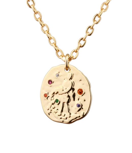 

irregular round 14k gold plated pendant necklace fashion gift for woman jewelry5843452, Silver