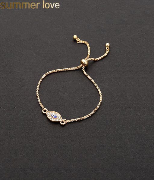 

2019 trendy turkish gold evil eye bracelet starfish charm blue eye gold chain bracelet adjustable for women party jewelry2626674, Golden;silver
