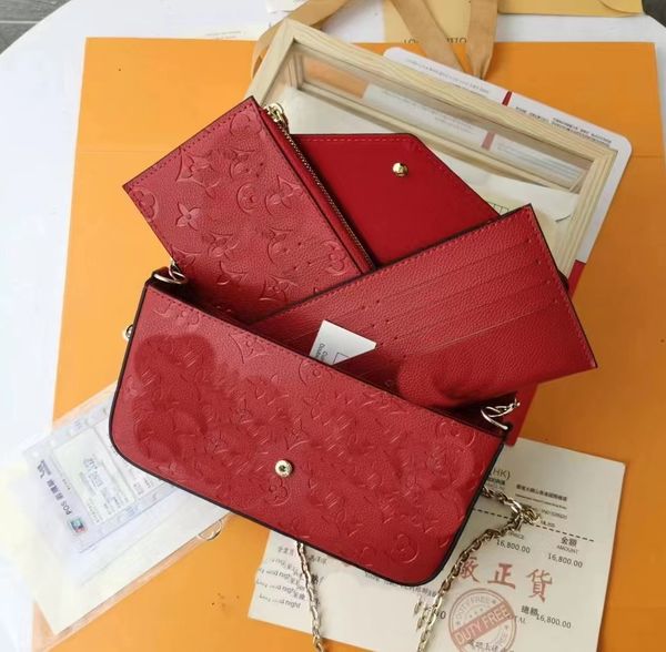 

real leather bag luxury ladies wallet shoulder strap bag designer three-piece set of coin purse cross-body bag clutch bags