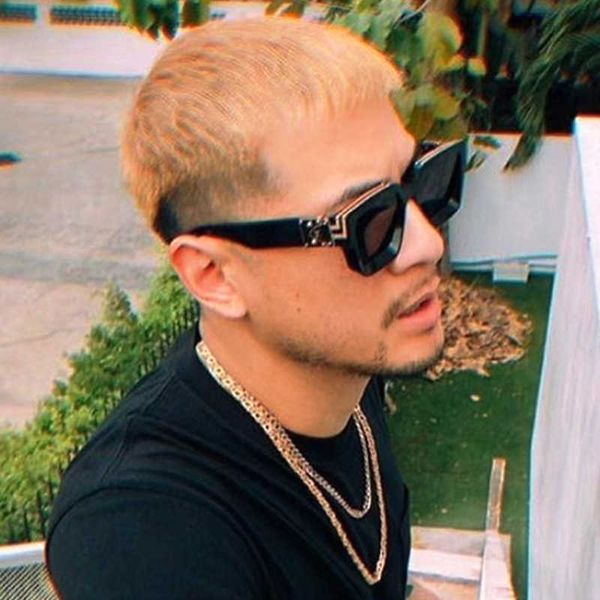 

2020 men's street pgraphy ins net red square sunglasses tiktok women 186229, White;black