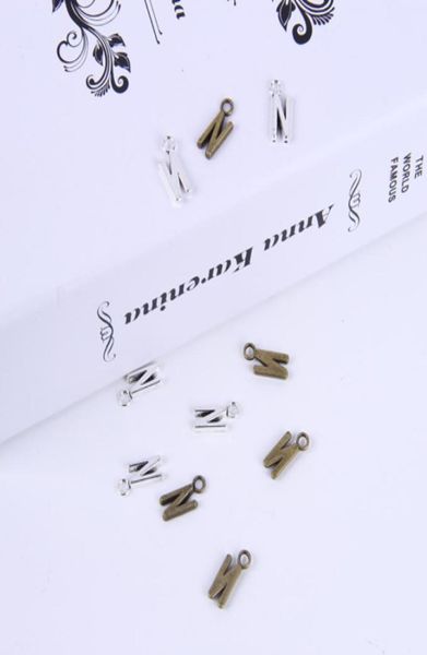 

2015new fashion antique silvercopper plated metal alloy selling az alphabet letter n charms floating 1000pcslot 014x6907513, Bronze;silver