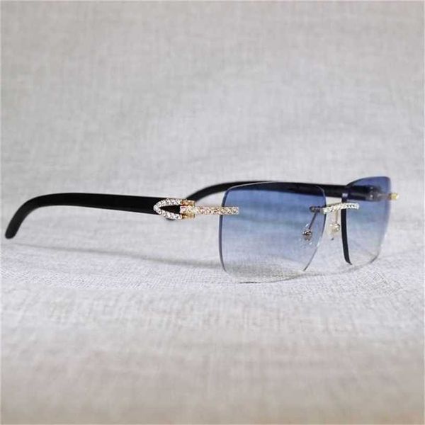 

30% off sunglasses 2023 vintage rhinestone natural buffalo horn rimless men peacock wood big square glasses women shades oculos eyewearkajia, White;black
