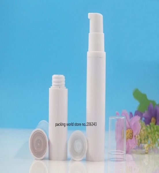 

10ml airless plastic bottle white body white pump whiteclear lid for lotionemulsionserum toner skin care cosmetic packing9771351