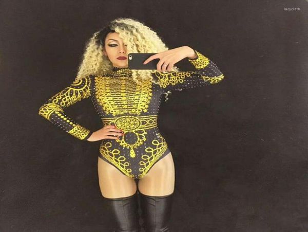 

stage wear fashion beyonce diamonds sparkling crystals bodysuit celebrate nightclub singer dancer performance costume5241802, Black;red