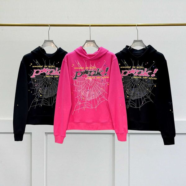 

youngthugsp5der 555555 pink fashion street loose hooded hoodie, Black