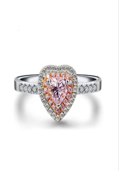 

whole handmade choucong luxury jewelry 925 sterling silver pink sapphire party pave setting gemstones cz women wedding heart r7756911