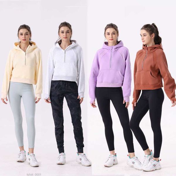 

lu align scuba yoga lady fitness hoody coat loose full zip running hooded long sleeve pullover woman gym sweatshirts clothes outdoor mhn1, Black;brown