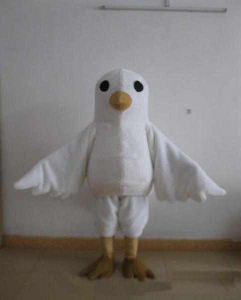

2018 white bird mascot costume for to wear for for party4063646, Red;yellow