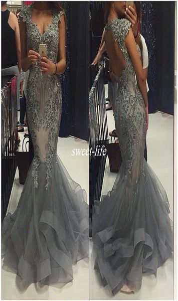 

lace beaded prom dresses mermaid high neck open back arabic style long fitted bridal party evening dresses 2019 plus size formal g1057174, Black;red