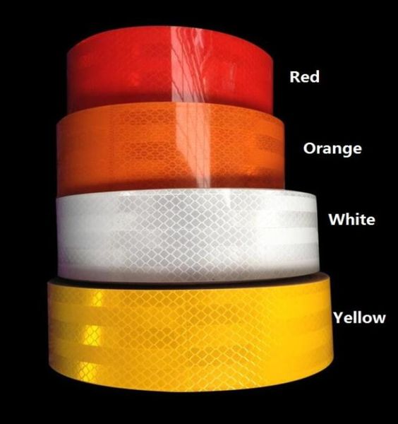

5cm20m high visibility truck car motorcycle van traffic signal reflective sticker tape adhesive reflect white red warning tapes1904121