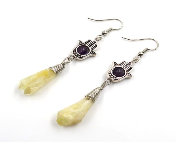 

whole 10 pairs silver plated dangle earrings hand connect irregular shape crystal dyed many colors for women metaphysical jewe2268443