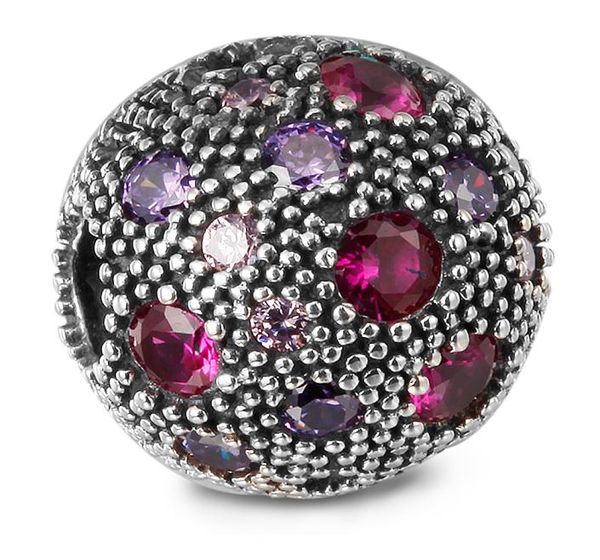 

abstract clip with multi colored cz 100% 925 sterling silver beads fit charms bracelet authentic diy fashion jewelry3810286, Black