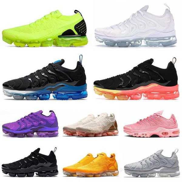 

2023 tn plus size us 13 running shoes run tns mens womens moc laceless all black pink purple white red blue green trainers men women outdoor