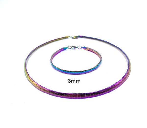 

fashion women choker stainless steel charm jewelry necklaces unstable colorful color necklace torques bracelet 4mm8mm cy795640031, Golden;silver