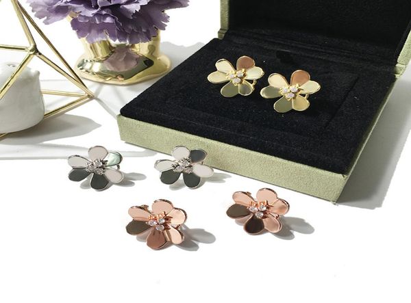 

copper clover women earrings ear clip diamond inlaid braid ear clip copper gold plated women jewelry3740651, Silver