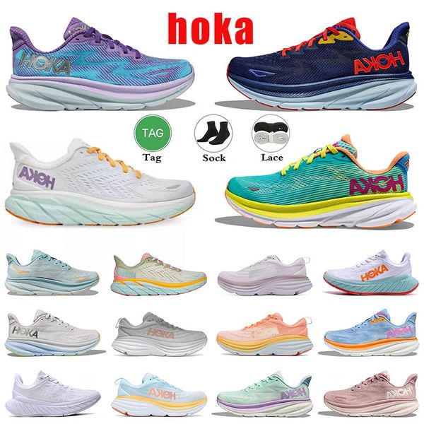

2023 hoka one one clifton 9 athletic running shoes bondi 8 carbon x 2 sneakers shock bellwether blue absorbing road fashion mens womens r wo