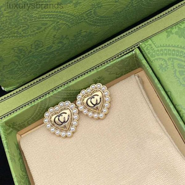 

quality earring luxury women studs fashion heart love stud couple gifts designer jewelry engagement earrings wholesale, Golden;silver
