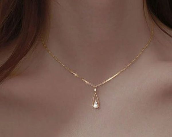 

elegant necklace, simple silver necklace, waterdrop necklace, tiny teardrop necklace, bridesmaid jewelry, 925 sterling silver necklace