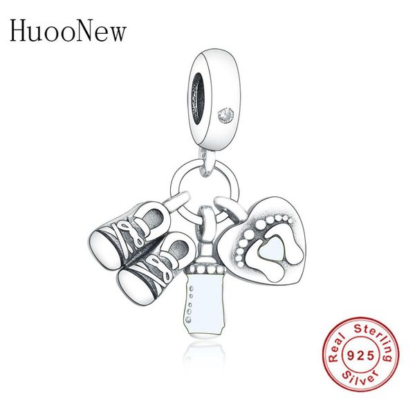 

925 sterling silver enamel baby paw treasure nipple pacifier bead fit original charm bracelet pendant making berloque q05317581420, Black