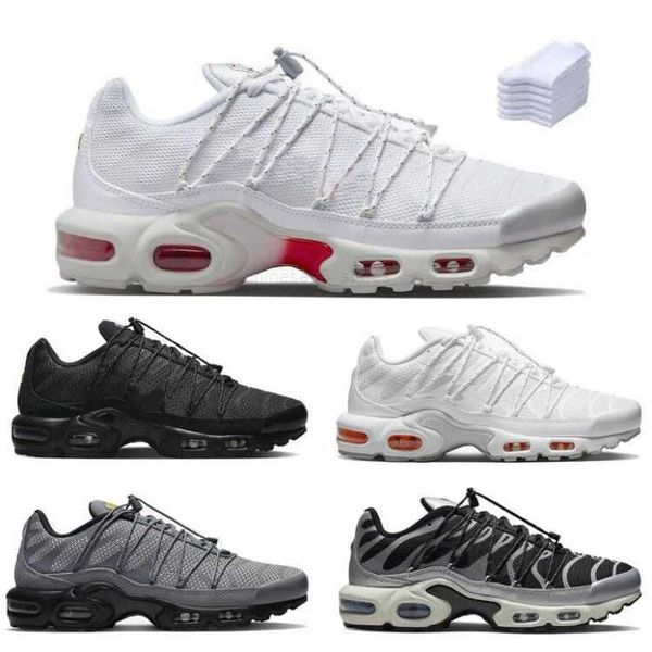 

2023 tn plus tns mens running shoes sneaker toggle lacing utility triple black white grey olive red reflective men trainers sports sneakers