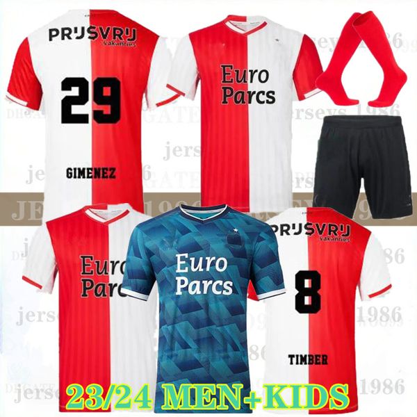 

2023 feyenoords kokcu gimenez danilo 23 24 away soccer jerseys home trauner men kids football shirt hartman gimenez paixao taabouni timber 9, Black;yellow