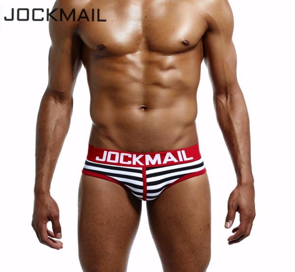 

jockmail 4pcslot men underwear briefs cotton striped calzoncillos hombre slips cuecas gay male panties gay underwear6746988, Black;white