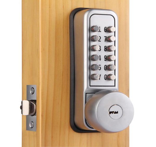 

mechanical keypad digital code security door lock push button handle with keys6159323