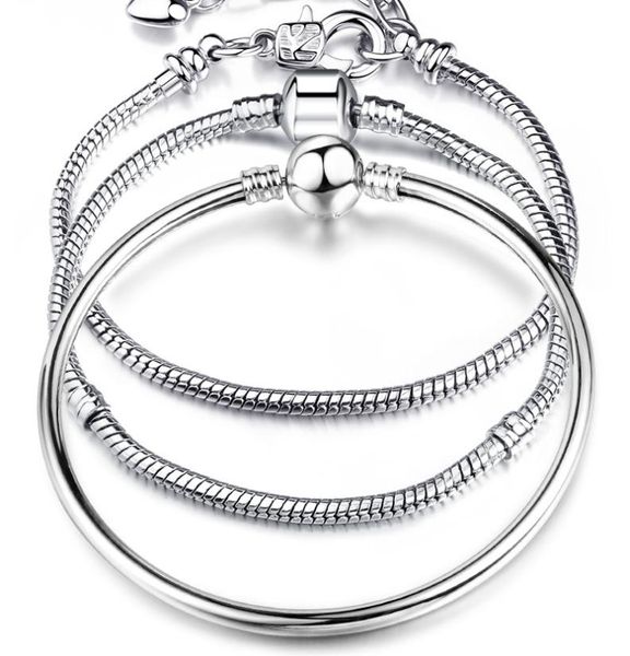 

17-21cm silver plated chain link bracelet fit european charm bracelet for women diy jewelry making3005865, Golden;silver