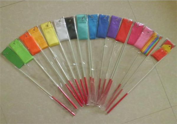 

100 pcs rhythmic gymnastics gimnasia ritmica rg ribbon 4 meters child props dance stick 5cm width sports equipmemnt colors9732840