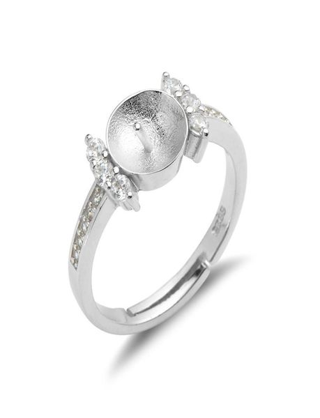 

ring settings for pearls zircon 925 sterling silver diy jewellery findings blank ring base 5 pieces2495860, Slivery;crystal