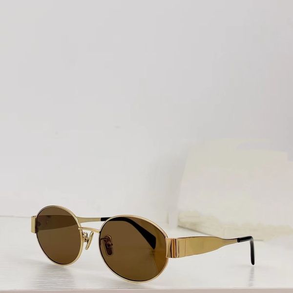 

women arc de triomphe oval frame sunglasses cl40235 womens gold wire mirror frame green lens metal mirror leg triplet signature on temple, White;black