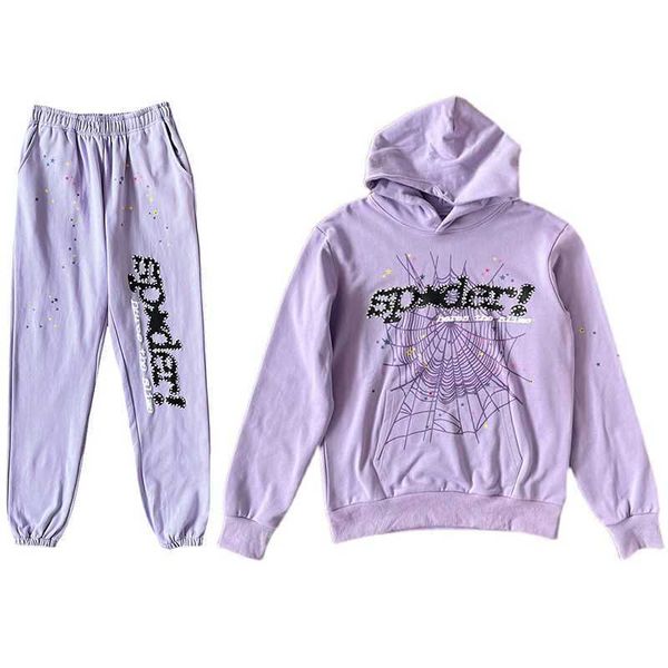 

young thug star sp5der 555555 acai hoodie pants sweater pants set, Black