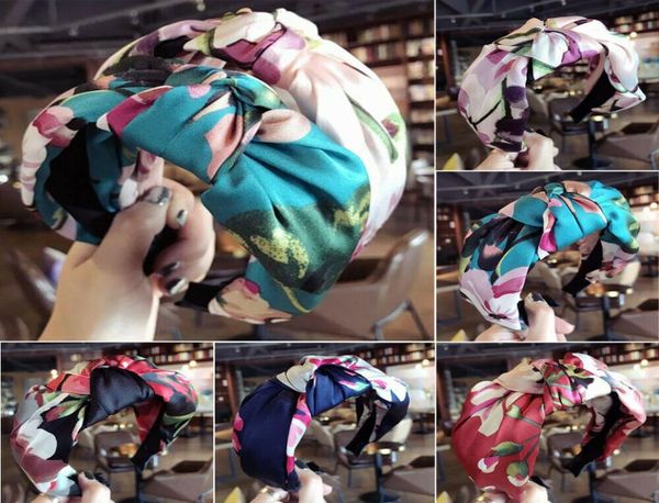 

women headband hairband bow knot cross tie cloth headwrap hair band hoop8963055, Black;brown