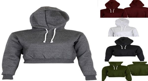 

full hoodie coats black autumn new brief casual clothes women ladies clothing plain crop hooded3736392, White