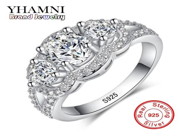 

yhamni fine jewelry solid 925 sterling silver wedding rings set sona cz diamond engagement rings brand jewelry for bride r173870798175952, Slivery;golden