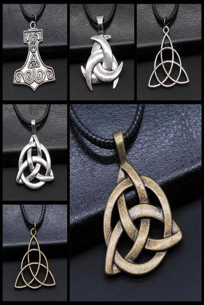 

triquetra knot amulet religious irish pendant scandinavian circle trinity statement jewelry for men8791011, Silver