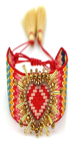 

go2boho miyuki 3d heart bracelet bohemian bracelets pulseras mujer moda 2019 women armband jewelry boho chic handmade loom beads c2708004, Black