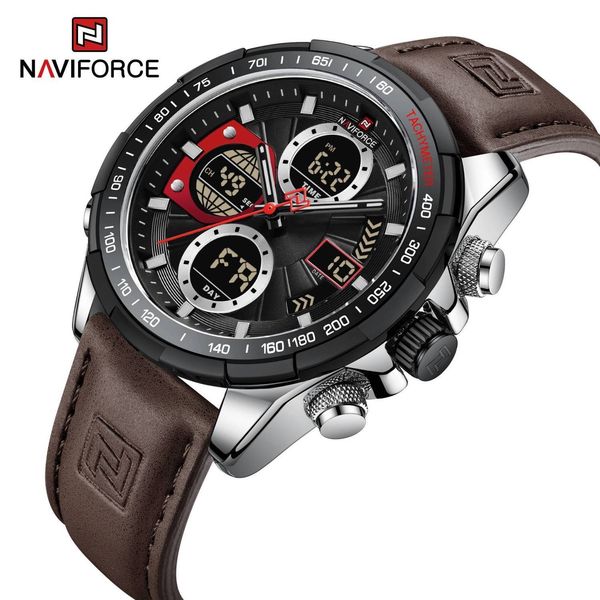 

44 miyota quartz chronograph men's watch pvd steel all black big number markers blue rubber strap watches satch puretime f01ae5, Slivery;brown