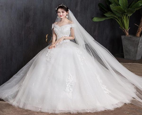 

other wedding dresses off the shoulder dress 2022 light appliques pearls lace fashion whole simple bride vestidos de novia8381460, White