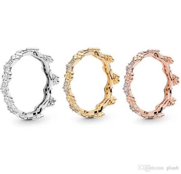 

designer jewelry 925 silver wedding ring bead fit p 18k gold rose gold plated rings cubic zirconia diamonds european style rings birthday la, Slivery;golden