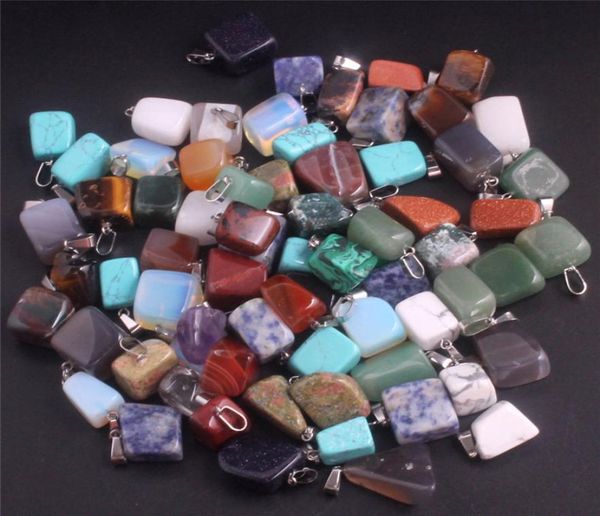 

bulk whole natural quartz stone pendant hexagonal prism bullet point cross heart drip healing crystals chakra charm for neckla1756739, Silver