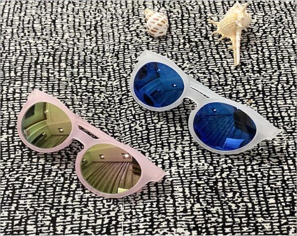 

kids sunglasses candy color fashion sun glasses dazzle reflective sunshade glasses baby outdoor travel metal frame eyewear colorfu2423036, Blue